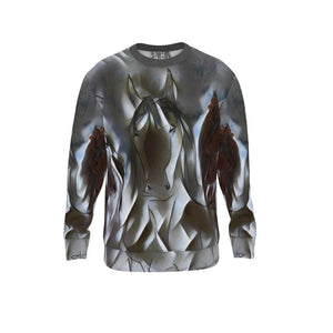 Sweatshirt: Three Horses Art Designs #21