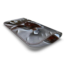 Load image into Gallery viewer, Leather Glasses Case: Three Horses Art Design #21