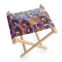 Load image into Gallery viewer, Folding Stool Chair: Purple Satin Artwork