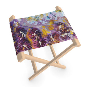 Folding Stool Chair: Purple Satin Artwork