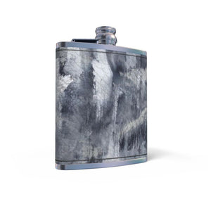 Leather Wrapped Hip Flask: Marble Shadow Artwork