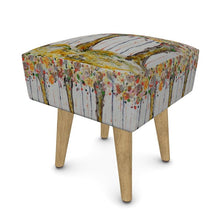 Load image into Gallery viewer, Footstool (Round, Square, Hexagonal): Amber Wood Flower Trees