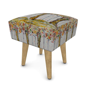 Footstool (Round, Square, Hexagonal): Amber Wood Flower Trees