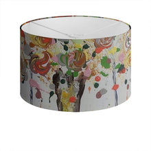 Load image into Gallery viewer, Drum Lamp Shade: Amber Wood Flower Trees