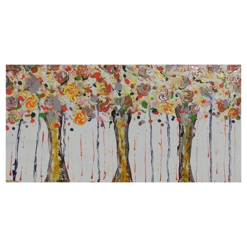 Curtains: Amber Wood Flower Trees