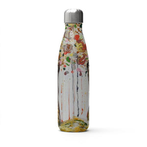 Stainless Steel Thermal Bottle: Amber Wood Flower Trees
