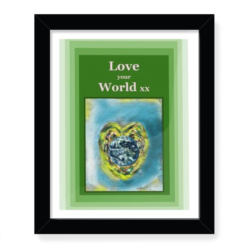 NoW Spread Love around the World Framed Art Prints: Love your World