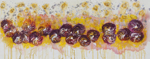 Maroon Gold Flowers - Spinning Flowers - Collection by Janet Watson Art Designs